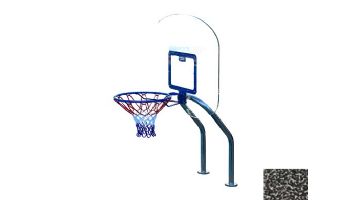 Global Pool Products X2 Basketball Set | 17.5" Anchor Spacing | Dual Pole with Net & Ball | Silver Vein Frame | No Anchors | GPP-X2BB-SV