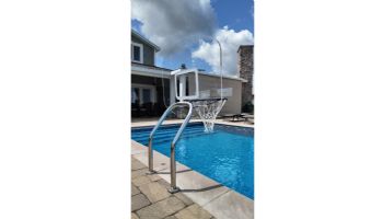 Global Pool Products X2 Basketball Set | 17.5" Anchor Spacing | Dual Pole with Net & Ball | Silver Vein Frame | No Anchors | GPP-X2BB-SV