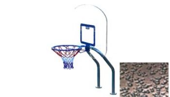 Global Pool Products X2 Basketball Set | 17.5" Anchor Spacing | Dual Pole with Net & Ball | Copper Vein Frame | No Anchors | GPP-X2BB-CV