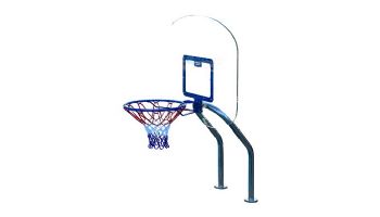 Global Pool Products X2 Basketball Set | 17.5" Anchor Spacing | Dual Pole with Net & Ball | Polished Frame | No Anchors | GPP-X2BB-SS