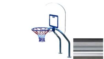 Global Pool Products X2 Basketball Set | 17.5_quot; Anchor Spacing | Dual Pole with Net _ Ball | Polished Frame | No Anchors | GPP-X2BB-SS