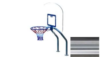 Global Pool Products X2 Basketball Set | 17.5" Anchor Spacing | Dual Pole with Net & Ball | Polished Frame | No Anchors | GPP-X2BB-SS