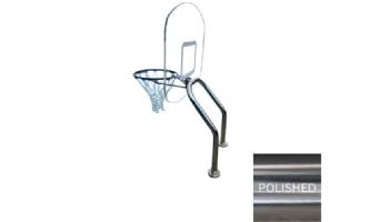 Global Pool Products X2 Basketball Set | 17.5" Anchor Spacing | Dual Pole with Net & Ball | Polished Frame | No Anchors | GPP-X2BB-SS