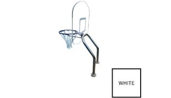 Global Pool Products X2 Basketball Set | 17.5" Anchor Spacing | Dual Pole with Net & Ball | White Frame | No Anchors | GPP-X2BB-WH