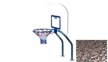 Global Pool Products X2 Basketball Set | 16" Anchor Spacing | Dual Pole with Net & Ball | Silver Vein Frame | No Anchors | GPP-X2BB16-SV