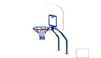 Global Pool Products X2 Basketball Set | 16" Anchor Spacing | Dual Pole with Net & Ball | White Frame | No Anchors | GPP-X2BB16-WH