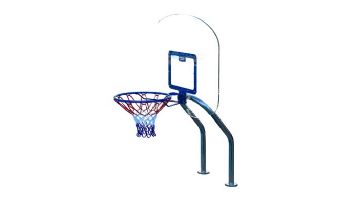 Global Pool Products X2 Basketball Set | 16" Anchor Spacing | Dual Pole with Net & Ball | White Frame | No Anchors | GPP-X2BB16-WH