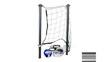 Global Pool Products Volleyball Set | 16' Net & Ball | Polished Poles | No Anchors | GPPOTE-VBS16-SS