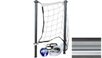 Global Pool Products Volleyball Set | 16' Net & Ball | Polished Poles | No Anchors | GPPOTE-VBS16-SS