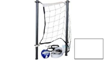 Global Pool Products Volleyball Set | 16' Net & Ball | White Poles | No Anchors | GPPOTE-VBS16-WH