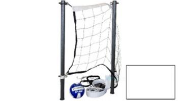 Global Pool Products Volleyball Set | 16' Net & Ball | Silver Vein Poles | No Anchors | GPPOTE-VBS16-SV