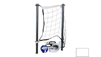 Global Pool Products Volleyball Set | 20' Net & Ball | White Poles | No Anchors | GPPOTE-VBS20-WH