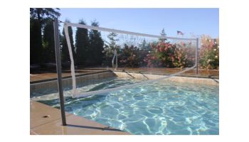 Global Pool Products X2 Basketball 17.5" Anchor Spacing & Volleyball with 16' Net & Ball Combo | Polished Stainless | No Anchors | GPP-X2VB16-SS