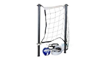 Global Pool Products X2 Basketball 17.5" Anchor Spacing & Volleyball with 20' Net & Ball Combo | Polished Stainless | No Anchors | GPP-X2VB20-SS