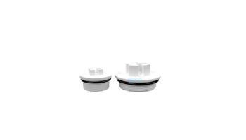 AquaStar 8" Round Color Choice Suction Outlet Cover with PVC Side Port 3" Socket x 4" Spigot Sump | White | CC8101SSB