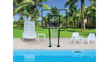 Saftron 42_quot; Residential Basketball Hoop with Dual Black Support Post | Escutcheons Included | P-BB-42-BK