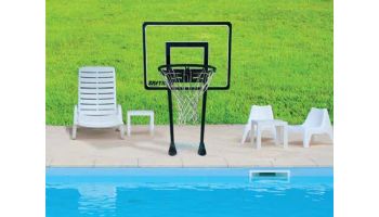 Saftron 42" Residential Basketball Hoop with Dual Black Support Post | Escutcheons Included | P-BB-42-BK