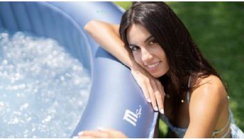 MSpa Comfort Series Bergen Inflatable Round Bubble Spa | Metallic Blue Liner | 4-Person | C-BE042