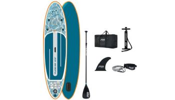 Aqua Marina Pure Air All-Around iSUP | Adjustable Aluminum Paddle with Safety Leash | Blue | 10' 2" x 30" | PA-23AR03PS