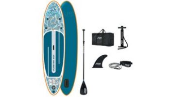 Aqua Marina Pure Air All-Around iSUP | Adjustable Aluminum Paddle with Safety Leash | Blue | 10' 10" x 32" | PA-23AR06PS