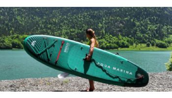 Aqua Marina All-Around iSUP | Aluminum Sports III Paddle with Safety Leash | Breeze - Silver Tree | 9' 10" x 30" | BT-23BRP
