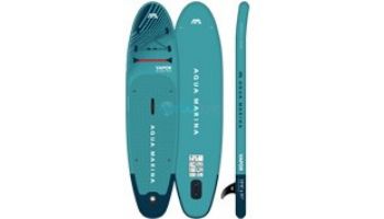 Aqua Marina All-Around iSUP | Aluminum Sports III Paddle with Safety Leash | Vapor - Aqua Splash | 10_#39; 4_quot; x 31_quot; | BT-23VAP