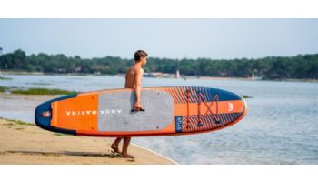 Aqua Marina All-Around Advanced iSUP | Carbon / Fiberglass Hybrid Pastel Paddle and Coil Leash | Atlas - Sky Glider | 12' x 34" | BT-23ATP