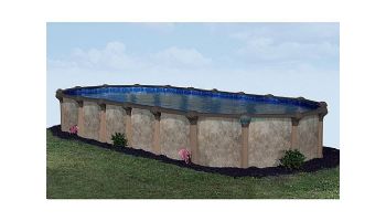 Coronado 18' x 33' Oval Above Ground Pool | White In-Wall Step | Basic Package 54" Wall | 190145