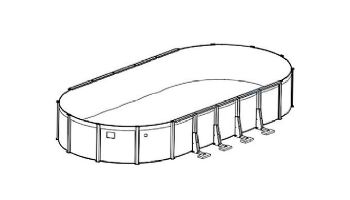 Coronado 16' x 28' Oval Above Ground Pool | Gray In-Wall Step | Basic Package 54" Wall | 190191
