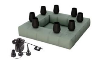Pigro Felice Modul'Air 2-in-1 Inflatable Drink Cooler Pool Float Bar with Pump | Olive Green | 921992-OGREEN