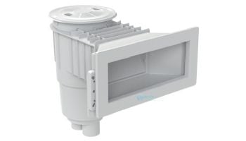AquaStar FlowStar Widemouth Fiberglass Skimmer with Float Assembly, Basket, Lid and Collar | Light Gray | SKR36103