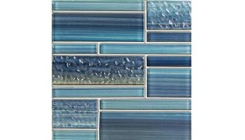 National Pool Tile Bamboo Glass Blend Random Tile | Cloud Blue | CVKBGBR1