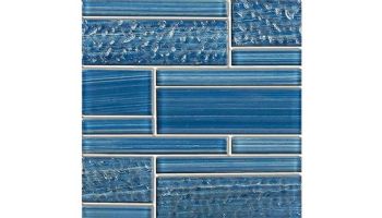 National Pool Tile Bamboo Glass Blend Random Tile | Atlantic Blue | CVKBGBR2