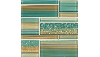 National Pool Tile Bamboo Glass Blend Random Tile | Aqua Marine | CVKBGBR4