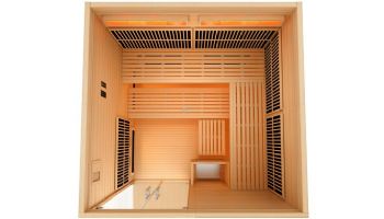 Golden Designs Toledo 6-Person Hybrid Sauna Full Spectrum and Harvia Traditional Stove with Himalayan Salt | Hemlock | GDI-8360-01