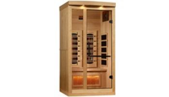Golden Designs 1-Person Full Spectrum PureTech Near Zero EMF FAR Infrared Sauna with Himalayan Salt Bar | Hemlock | GDI-8010-03