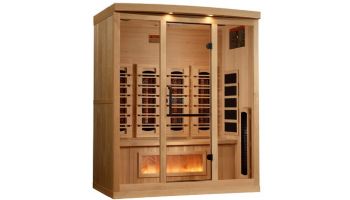 Golden Designs 4-Person Full Spectrum PureTech Near Zero EMF FAR Infrared Sauna with Himalayan Salt Bar | Hemlock | GDI-8040-03