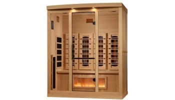 Golden Designs 4-Person Full Spectrum PureTech Near Zero EMF FAR Infrared Sauna with Himalayan Salt Bar | Hemlock | GDI-8040-03