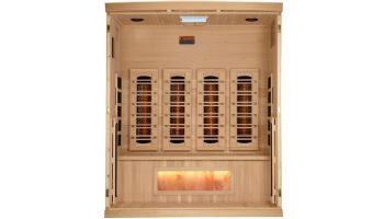 Golden Designs 4-Person Full Spectrum PureTech Near Zero EMF FAR Infrared Sauna with Himalayan Salt Bar | Hemlock | GDI-8040-03