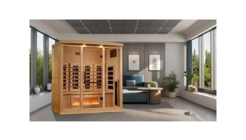 Golden Designs 4-Person Full Spectrum PureTech Near Zero EMF FAR Infrared Sauna with Himalayan Salt Bar | Hemlock | GDI-8040-03