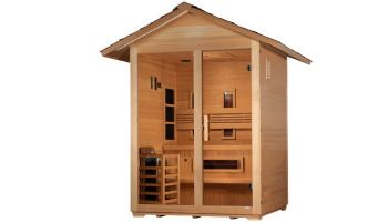 Golden Designs Carinthia 3-Person Hybrid PureTech Outdoor Sauna | Hemlock | GDI-8123-01