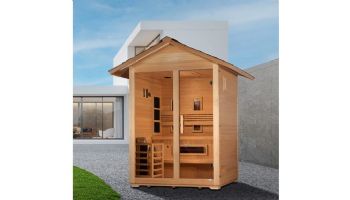 Golden Designs Carinthia 3-Person Hybrid PureTech Outdoor Sauna | Hemlock | GDI-8123-01