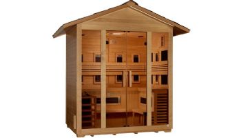 Golden Designs Gargellen 5-Person Hybrid PureTech Outdoor Sauna | Hemlock | GDI-8125-01