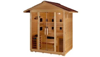 Golden Designs Gargellen 5-Person Hybrid PureTech Outdoor Sauna | Hemlock | GDI-8125-01