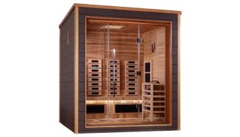Golden Designs Visby 3-Person Indoor / Outdoor Hybrid Full Spectrum Sauna | Cedar | GDI-8223-01