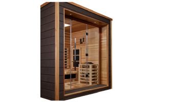 Golden Designs Visby 3-Person Indoor / Outdoor Hybrid Full Spectrum Sauna | Cedar | GDI-8223-01