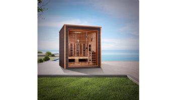 Golden Designs Visby 3-Person Indoor / Outdoor Hybrid Full Spectrum Sauna | Cedar | GDI-8223-01