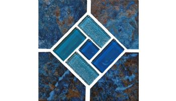 National Pool Tile Blue Seas 6x6 Series | Rustic Blue | SEA-RUSTIC DECO GL