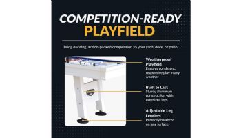 Hathaway Crestline 12-Ft. Outdoor Shuffleboard Table | White | BG50370