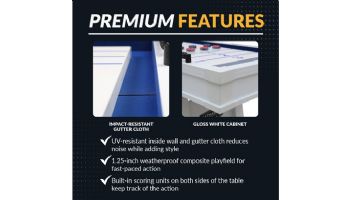 Hathaway Crestline 12-Ft. Outdoor Shuffleboard Table | White | BG50370